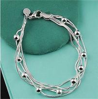 Feminine Sterling Silver Beaded Bracelet 202//203